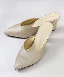 サンダル（ゴールド/金色系・ミュールサンダル）ファッション通販