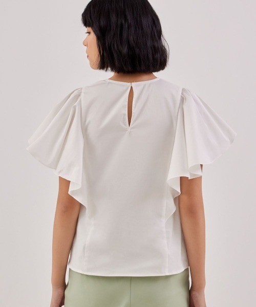 Love,Bonito(ラブボニート)の「エスマエ フラッタースリーブ シェルトップス(その他トップス・レディース・ホワイト・SMALL/LARGE/MEDIUM)」の3枚目の写真