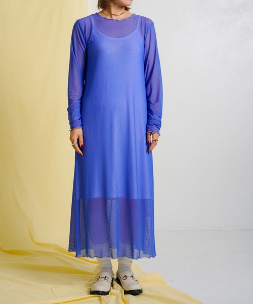 bohmal（ボマール）の「配色メローシアーロングワンピース（ワンピース・レディース・ライム/ピンク/アイボリー/ブラック/ブルー/パープル・FREE）」の19枚目の写真