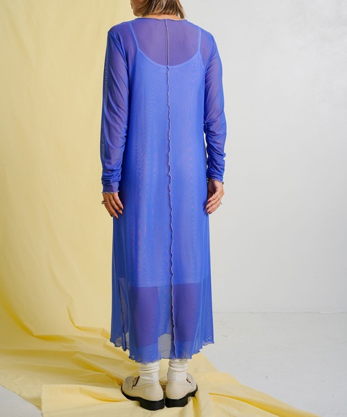 bohmal（ボマール）の「配色メローシアーロングワンピース（ワンピース・レディース・ライム/ピンク/アイボリー/ブラック/ブルー/パープル・FREE）」の20枚目の写真