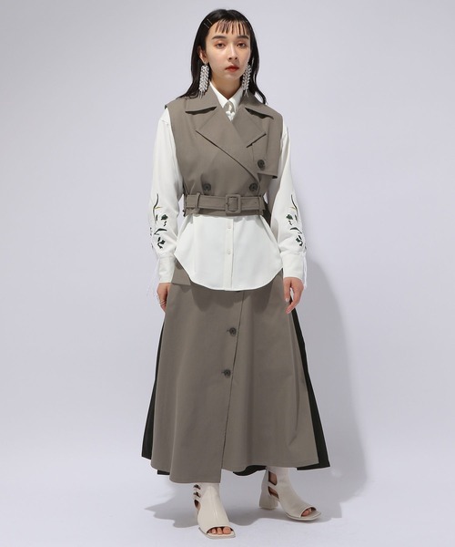 HARE（ハレ）の「COTATTO/トレンチデザインスカート(HARE)（スカート・レディース・ブラック/ベージュ・FREE）」の17枚目の写真
