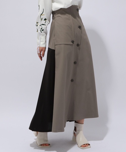 HARE（ハレ）の「COTATTO/トレンチデザインスカート(HARE)（スカート・レディース・ブラック/ベージュ・FREE）」の11枚目の写真