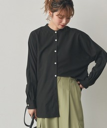 ストレッチ素材バンドカラードルマンシャツ