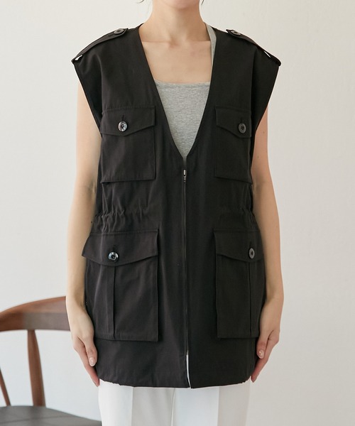 COLLAGE GALLARDAGALANTE（コラージュガリャルダガランテ）の「フィッシャーマンベスト（ベスト・レディース・ホワイト/ブラック・FREE）」の21枚目の写真