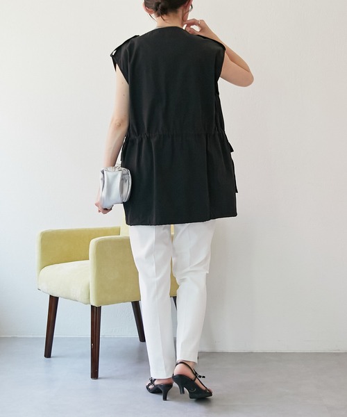 COLLAGE GALLARDAGALANTE（コラージュガリャルダガランテ）の「フィッシャーマンベスト（ベスト・レディース・ホワイト/ブラック・FREE）」の8枚目の写真