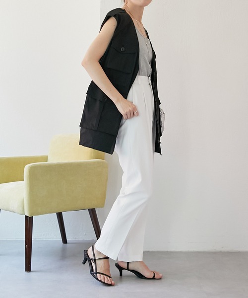 COLLAGE GALLARDAGALANTE（コラージュガリャルダガランテ）の「フィッシャーマンベスト（ベスト・レディース・ホワイト/ブラック・FREE）」の10枚目の写真