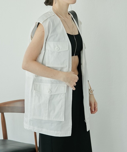 COLLAGE GALLARDAGALANTE（コラージュガリャルダガランテ）の「フィッシャーマンベスト（ベスト・レディース・ホワイト/ブラック・FREE）」の17枚目の写真