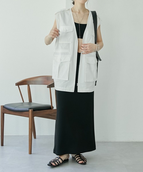 COLLAGE GALLARDAGALANTE（コラージュガリャルダガランテ）の「フィッシャーマンベスト（ベスト・レディース・ホワイト/ブラック・FREE）」の11枚目の写真