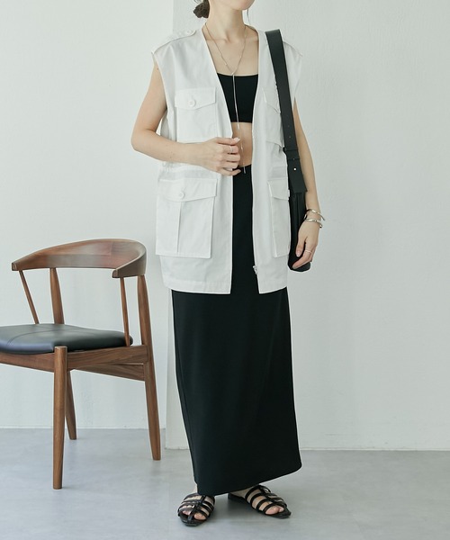 COLLAGE GALLARDAGALANTE（コラージュガリャルダガランテ）の「フィッシャーマンベスト（ベスト・レディース・ホワイト/ブラック・FREE）」の19枚目の写真