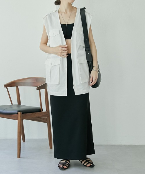 COLLAGE GALLARDAGALANTE（コラージュガリャルダガランテ）の「フィッシャーマンベスト（ベスト・レディース・ホワイト/ブラック・FREE）」の20枚目の写真