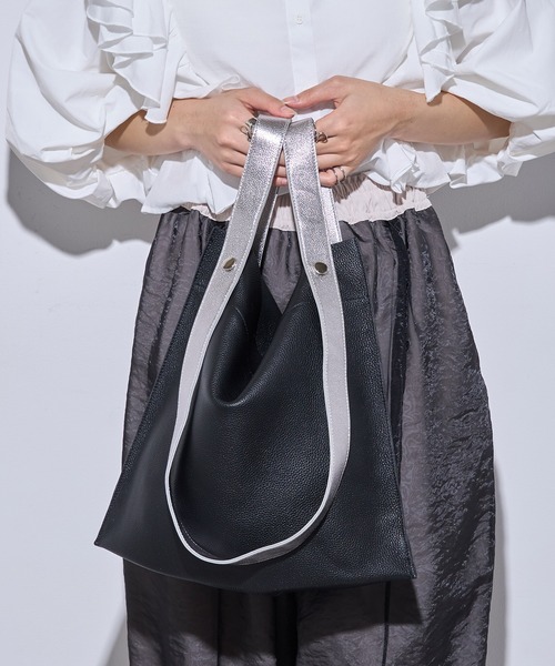 【Beau're】＜別注＞ミニサイズ カウレザー 2デザイン ハンドル シルバー 25AW 限定カラー追加【BEAURE】カウレザー 2デザイン ハンドル