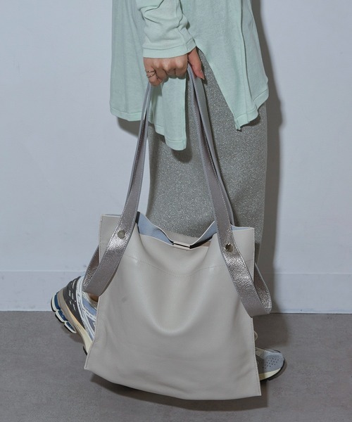 【Beau're】＜別注＞ミニサイズ カウレザー 2デザイン ハンドル シルバー Beau're（ヴュレ） トートバッグ BEAURE カウレザー 2デザイン