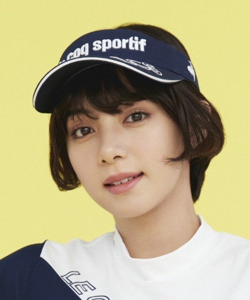 le coq sportif GOLF(ルコックスポルティフゴルフ)の「ロゴサンバイザー(サンバイザー・レディース・ホワイト/ブラック/ネイビー/ピンク・F)」の3枚目の写真