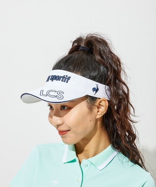 le coq sportif GOLF(ルコックスポルティフゴルフ)の「ロゴサンバイザー(サンバイザー・レディース・ホワイト/ブラック/ネイビー/ピンク・F)」の9枚目の写真