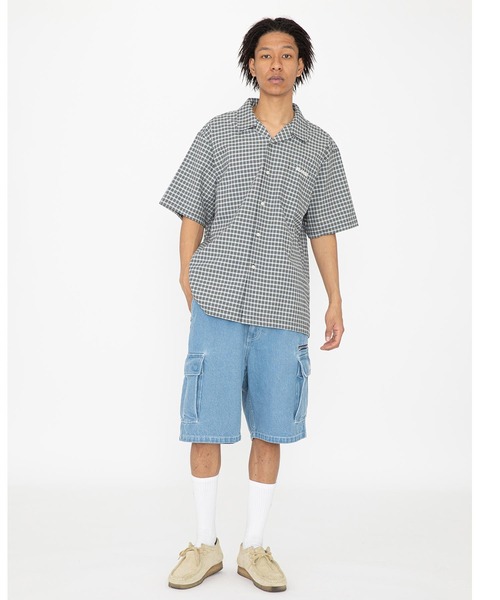 XLARGE（エクストララージ）の「EMBROIDERED PLAID S/S SHIRT（シャツ/ブラウス・メンズ・ブラック/オリーブ・S/M/L/XL）」の4枚目の写真