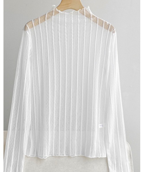 Sakka(サッカ)の「レースハイネックトップス(Tシャツ/カットソー・レディース・ブラック/グリーン/アイボリー/ピンク/ホワイト・FREE)」の2枚目の写真