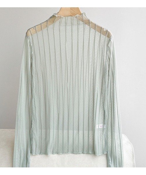 Sakka(サッカ)の「レースハイネックトップス(Tシャツ/カットソー・レディース・ブラック/グリーン/アイボリー/ピンク/ホワイト・FREE)」の4枚目の写真