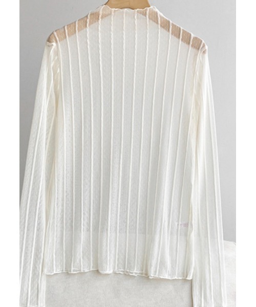 Sakka(サッカ)の「レースハイネックトップス(Tシャツ/カットソー・レディース・ブラック/グリーン/アイボリー/ピンク/ホワイト・FREE)」の3枚目の写真