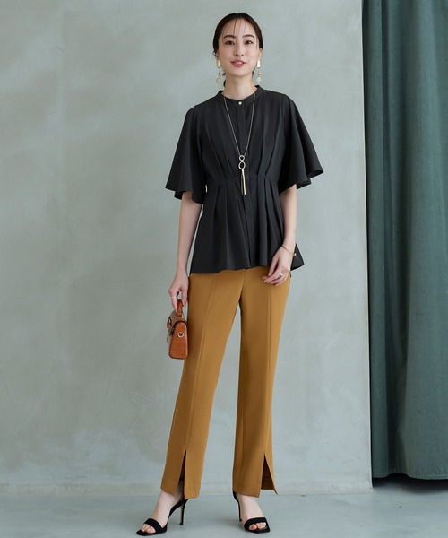 ルイルエブティック RUIRUE BOUTIQUE 【洗える】前後2way コンビネーション ウエストタックTシャツ （ブラック） 洗える】前後2way コンビネーション ウエストタックTシャツ