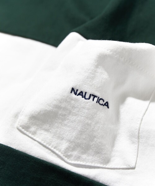 NAUTICA（ノーティカ）の「NAUTICA/ノーティカ Panel Border S/S Pocket Tee/パネルボーダー ショートスリーブTシャツ（Tシャツ/カットソー・メンズ・グリーン/ネイビー/ホワイト/ライトグレー/ブラック・LARGE/SMALL/X-LARGE/MEDIUM）」の20枚目の写真