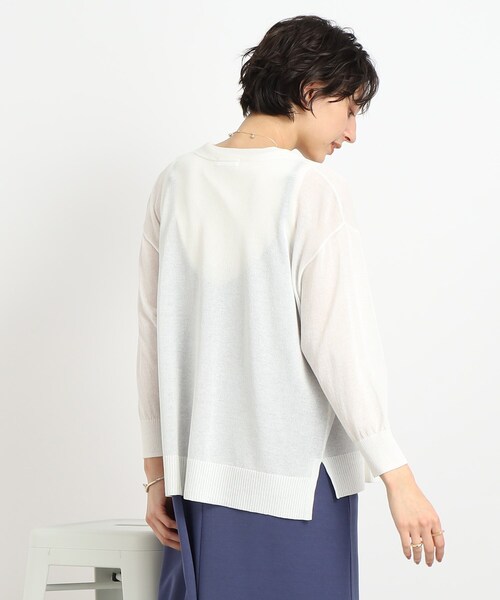 DRESKIP（ドレスキップ）の「◆さらっと羽織って軽やかに トッパ－カーディガン（カーディガン/ボレロ・レディース・イエロー/ネイビー/ライトベージュ/オフホワイト/ダークオレンジ/ブルー/ブラック/グリーン・00）」の14枚目の写真