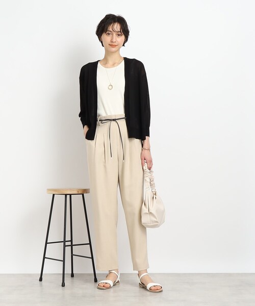 DRESKIP（ドレスキップ）の「◆さらっと羽織って軽やかに トッパ－カーディガン（カーディガン/ボレロ・レディース・イエロー/ネイビー/ライトベージュ/オフホワイト/ダークオレンジ/ブルー/ブラック/グリーン・00）」の15枚目の写真