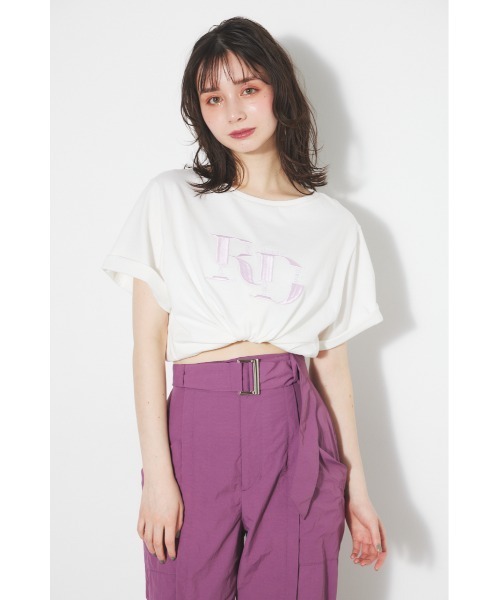 rienda（リエンダ）の「RDTシャツ 春服（Tシャツ/カットソー・レディース・ベージュ/マルチ/ホワイト/ピンク/ベージュ系その他/ブラック/ライトグリーン/ライトイエロー・FREE）」の8枚目の写真