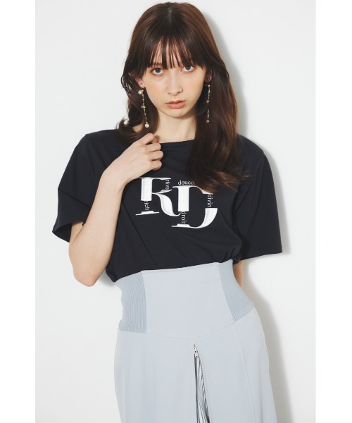 rienda（リエンダ）の「RDTシャツ 春服（Tシャツ/カットソー・レディース・ベージュ/マルチ/ホワイト/ピンク/ベージュ系その他/ブラック/ライトグリーン/ライトイエロー・FREE）」の3枚目の写真