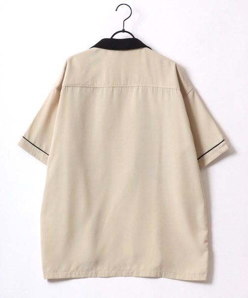 VISION STREET WEAR(ヴィジョンストリートウェア)の「VISION STREET WEAR/ヴィジョンストリートウェア オーバーサイズ ワッペン刺繍 クレリック オープンカラー 半袖シャツ/ボーリングシャツ(シャツ/ブラウス・メンズ・アイボリー/ブラック/グレイッシュブルー・M/L/LL)」の7枚目の写真