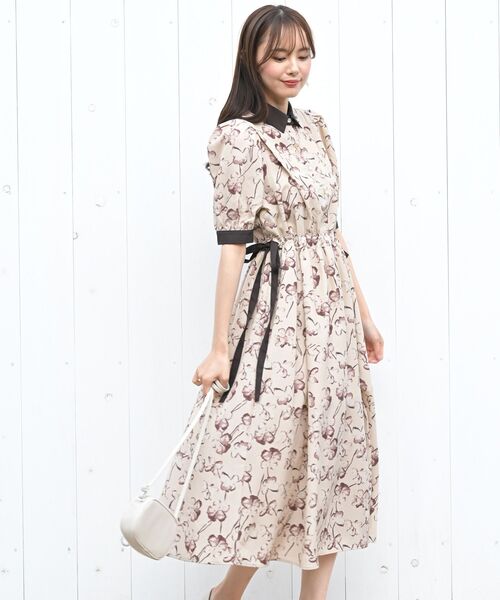 rps(アールピーエス)の「ウエストリボンショルダータックワンピース(ワンピース・レディース・アイボリー/ブラック/ベージュ・フリー)」の3枚目の写真