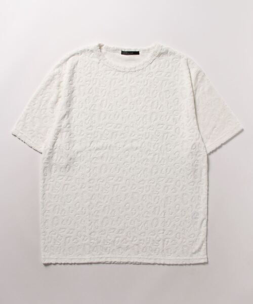 VIBGYOR(ヴィブジョー)の「【VIBGYOR BY AS】レオパード柄パイルJQDクルー/N Tee(BL)(Tシャツ/カットソー・メンズ・ホワイト/ブラック/ブルー・LARGE/MEDIUM)」の2枚目の写真
