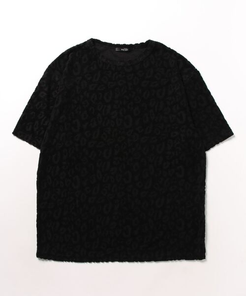 VIBGYOR(ヴィブジョー)の「【VIBGYOR BY AS】レオパード柄パイルJQDクルー/N Tee(BL)(Tシャツ/カットソー・メンズ・ホワイト/ブラック/ブルー・LARGE/MEDIUM)」の1枚目の写真
