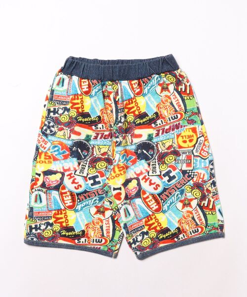 Hystericmini MCSTICKER総柄Viscotex膝上丈ショートパンツ
