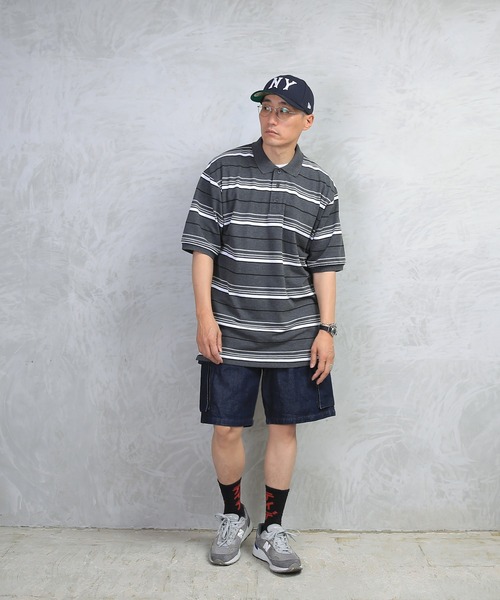 WAIPER.inc(ワイパーインク)の「Cal Top-Polo Shirt #333(ポロシャツ・メンズ・ブラック/チャコールグレー・M/XL/L/S)」の5枚目の写真
