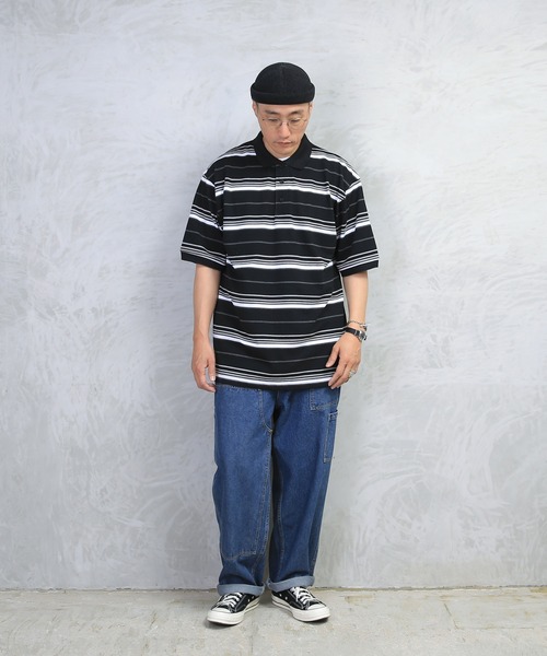 WAIPER.inc(ワイパーインク)の「Cal Top-Polo Shirt #333(ポロシャツ・メンズ・ブラック/チャコールグレー・M/XL/L/S)」の11枚目の写真