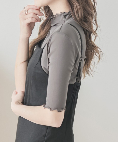 AMELY(エミリー)の「メロウシアートップス(Tシャツ/カットソー・レディース・ダークグレー/ブラック系その他/ホワイト系その他/ベージュ/ホワイト/ブラック/ピンク・フリー)」の15枚目の写真