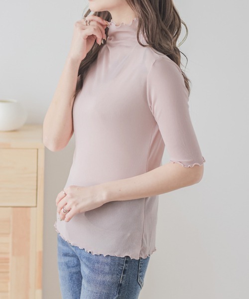 AMELY(エミリー)の「メロウシアートップス(Tシャツ/カットソー・レディース・ダークグレー/ブラック系その他/ホワイト系その他/ベージュ/ホワイト/ブラック/ピンク・フリー)」の17枚目の写真