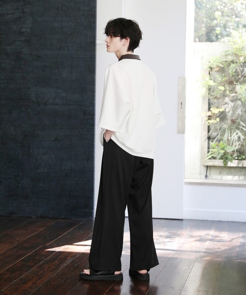 ASTRONOMY(アストロノミー)の「襟付きハーフジップ半袖ポンチドルマンプルオーバー(ポロシャツ・メンズ・ホワイト系/ブラック系/グレー系/グレー系2/グリーン系/ワイン系/ブルー系/グレー系3/ブラック系2・L/XL/M/S)」の19枚目の写真