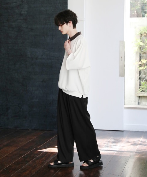 ASTRONOMY(アストロノミー)の「襟付きハーフジップ半袖ポンチドルマンプルオーバー(ポロシャツ・メンズ・ホワイト系/ブラック系/グレー系/グレー系2/グリーン系/ワイン系/ブルー系/グレー系3/ブラック系2・L/XL/M/S)」の20枚目の写真