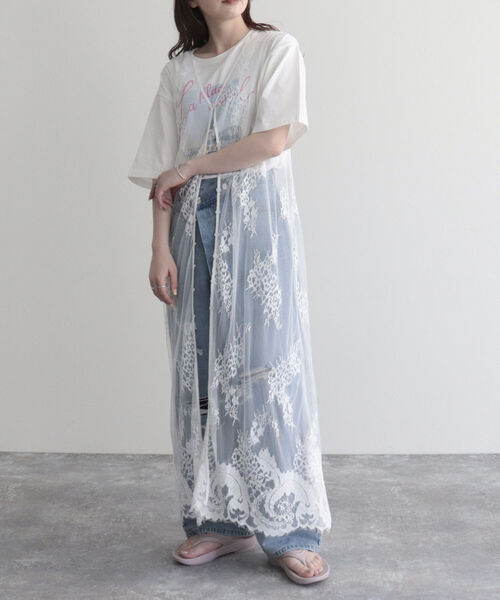 fredy emue（フレディエミュ）の「レース2WAYロングジレ（ベスト・レディース・オフホワイト/ブラック・38）」の15枚目の写真