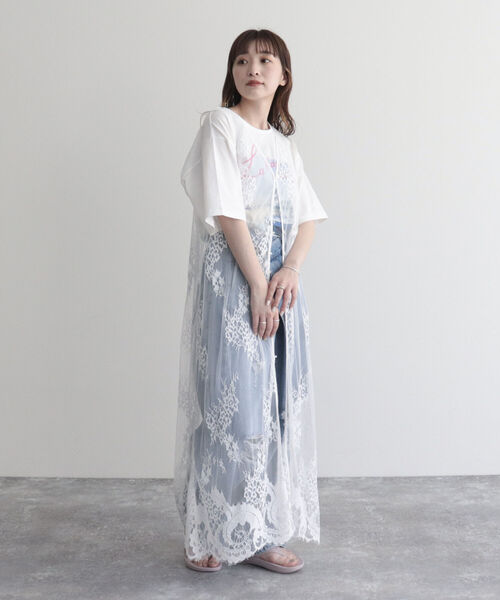 fredy emue（フレディエミュ）の「レース2WAYロングジレ（ベスト・レディース・オフホワイト/ブラック・38）」の22枚目の写真