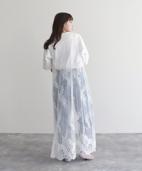 fredy emue（フレディエミュ）の「レース2WAYロングジレ（ベスト・レディース・オフホワイト/ブラック・38）」の7枚目の写真