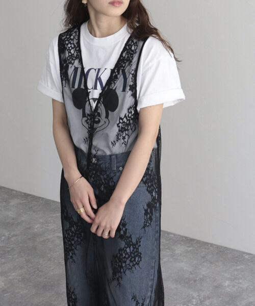 fredy emue（フレディエミュ）の「レース2WAYロングジレ（ベスト・レディース・オフホワイト/ブラック・38）」の8枚目の写真