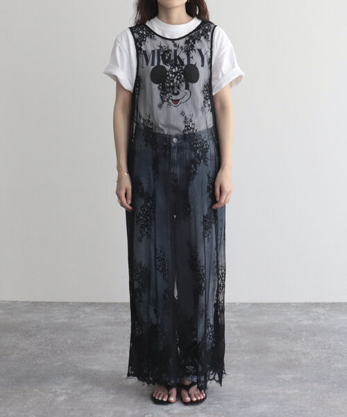 fredy emue（フレディエミュ）の「レース2WAYロングジレ（ベスト・レディース・オフホワイト/ブラック・38）」の6枚目の写真