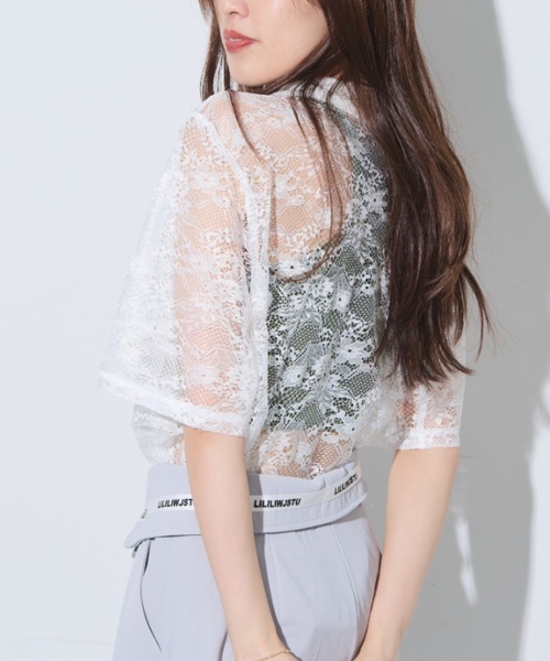 Solace（ソレイス）の「レース開襟オーバーシャツ（シャツ/ブラウス・レディース・ホワイト/ブラック・FREE）」の17枚目の写真