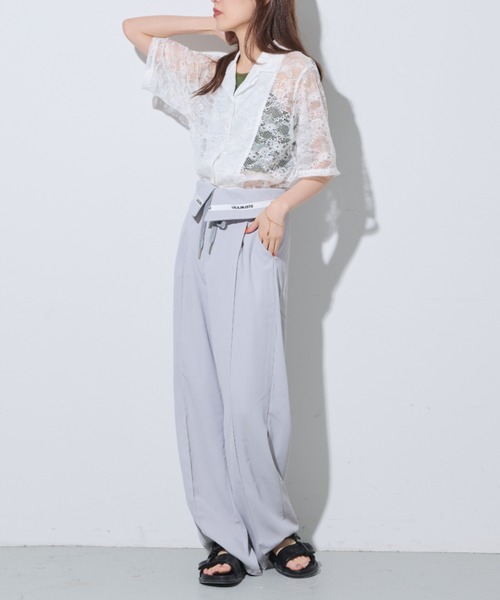 Solace（ソレイス）の「レース開襟オーバーシャツ（シャツ/ブラウス・レディース・ホワイト/ブラック・FREE）」の21枚目の写真