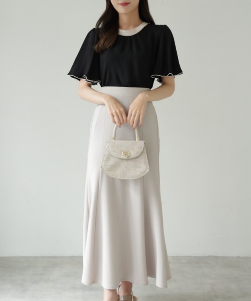 tocco closet(トッコ クローゼット)の「【ZOZO限定】前後2WAY配色フレアスリーブブラウス(シャツ/ブラウス・レディース・ブラック/ベージュ/オフホワイト・M)」の10枚目の写真