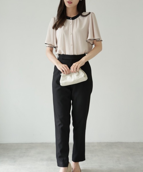 tocco closet(トッコ クローゼット)の「【ZOZO限定】前後2WAY配色フレアスリーブブラウス(シャツ/ブラウス・レディース・ブラック/ベージュ/オフホワイト・M)」の16枚目の写真