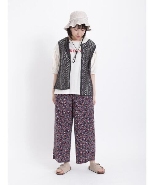 Samansa Mos2（サマンサ モスモス）の「小花柄綿レーヨンストレートパンツ（その他パンツ・レディース・ピンク/パープル/イエロー・F）」の12枚目の写真