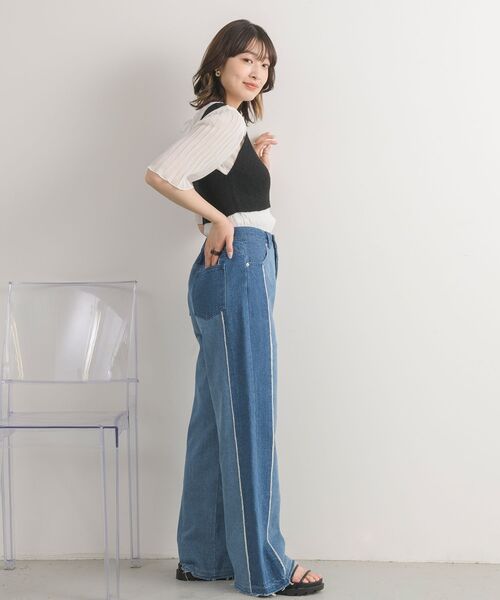 RETRO GIRL(レトロガール)の「サイドラインデニムPT(その他パンツ・レディース・ブラック/ブルー・FREE)」の18枚目の写真